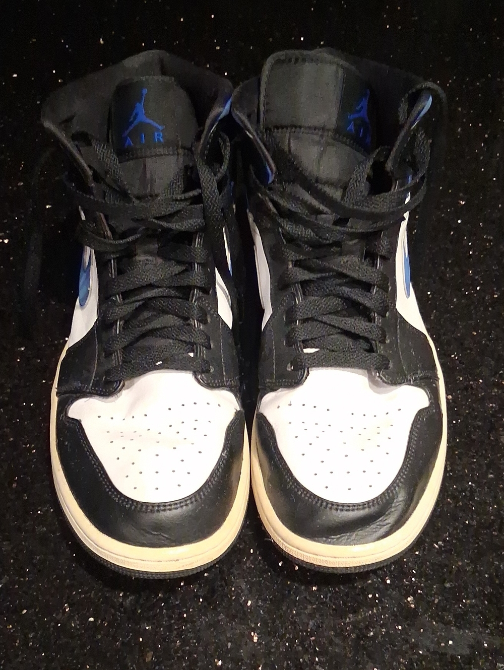 Jordan Kids Black, White & Blue High-Top Sneakers
